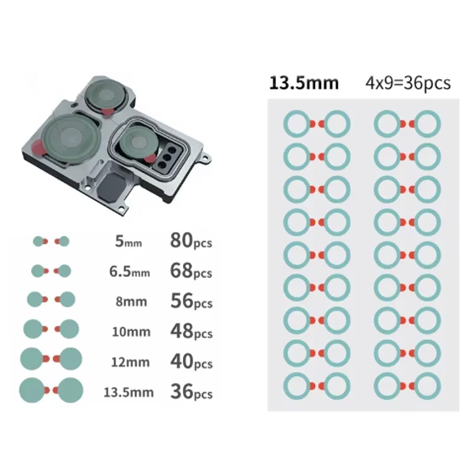 YCS YCS-PT01 Mobile Phone Lens Repair Protection Sticker (328pcs)