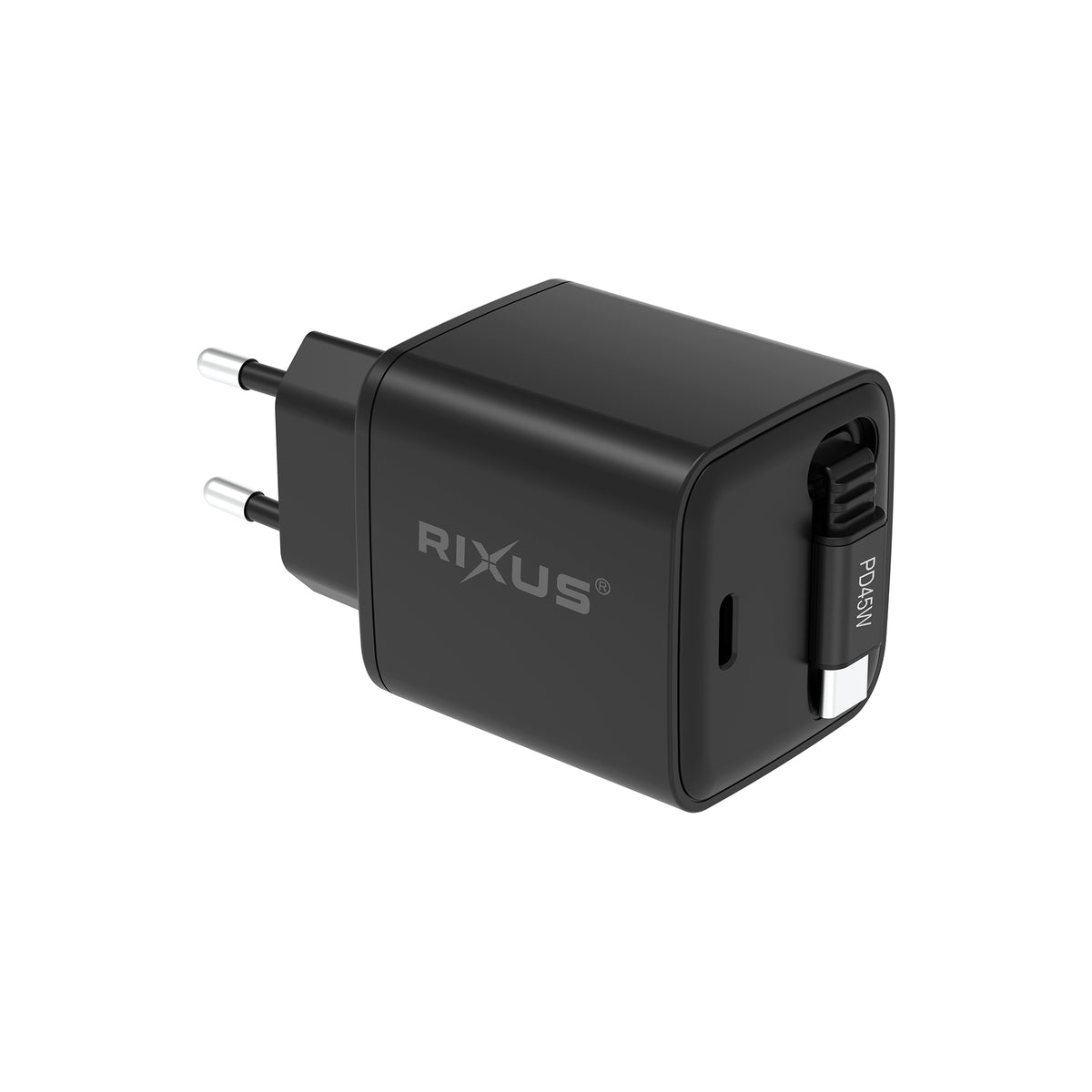 Rixus RXHC09 Charger With Retractable Cable 45W
