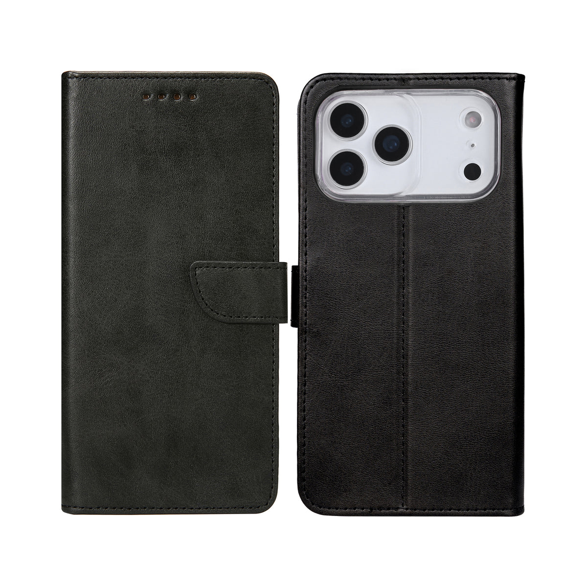 Rixus Bookcase For Apple iPhone 17 Pro, 18 Pro Black