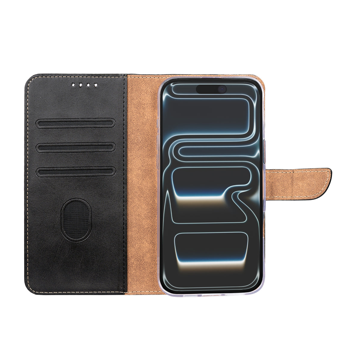 Rixus Bookcase For Apple iPhone 17 Pro Max, 18 Pro Max Black