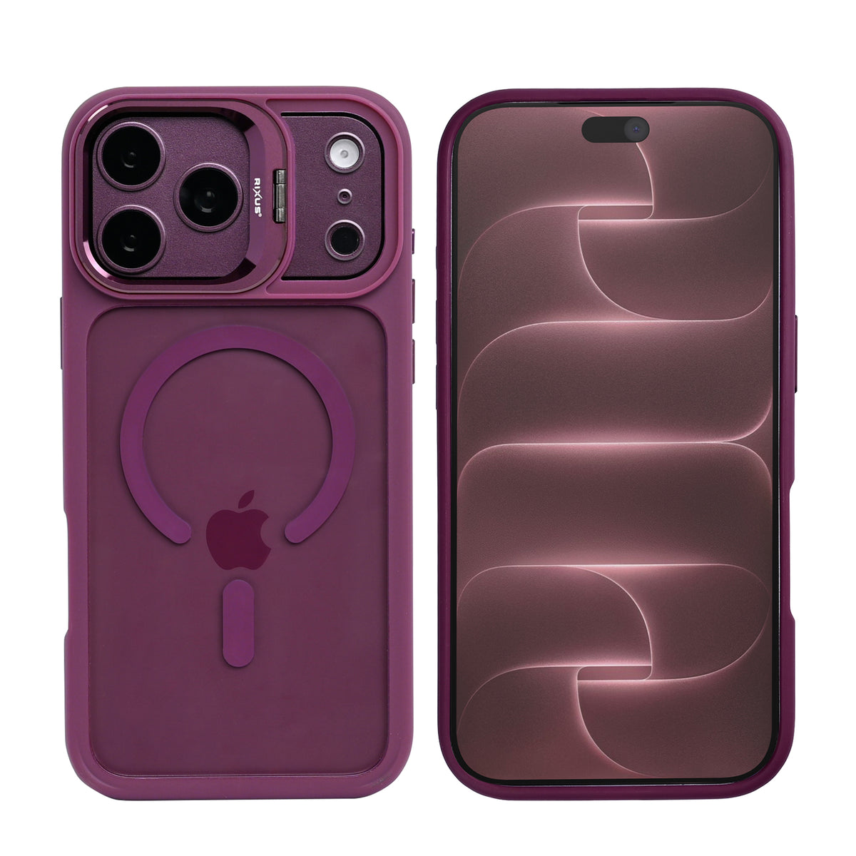 Rixus Classic 03 Case With MagSafe Compatible For Apple iPhone 17 Pro, 18 Pro Burgundy
