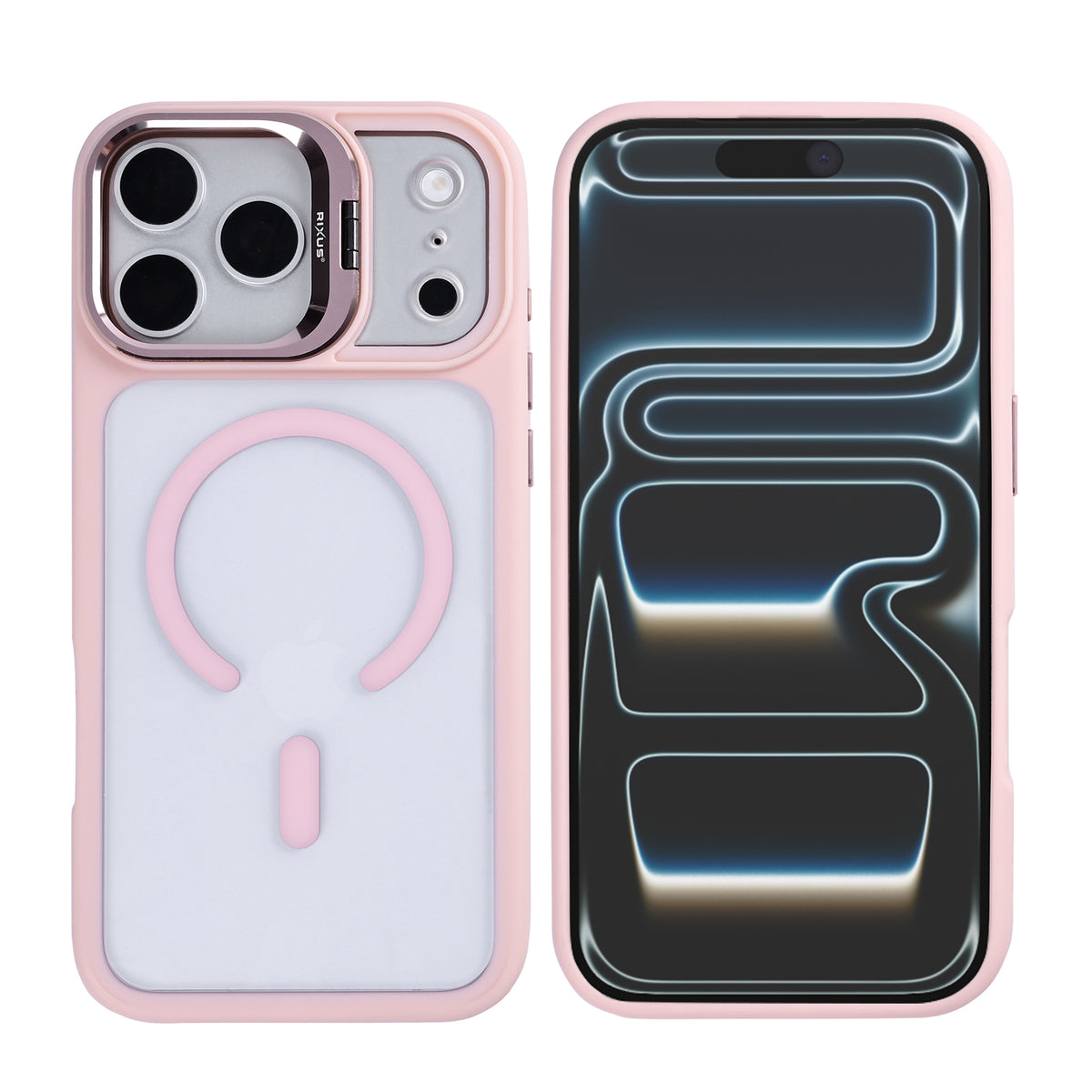 Rixus Classic 03 Case With MagSafe Compatible For Apple iPhone 17 Pro Max, 18 Pro Max Light Pink