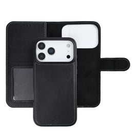 Rixus Duo Magnetic Detachable Wallet For Apple iPhone 17 Pro Max, 18 Pro Max Black