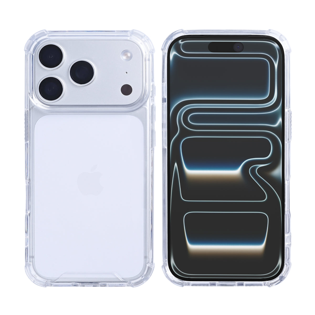 Rixus Anti-Burst Case For Apple iPhone 17 Pro Max, 18 Pro Max Transparent