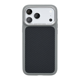 Rixus Mag Carbon With MagSafe Compatible For Apple iPhone 17 Pro, 18 Pro Titanium Grey