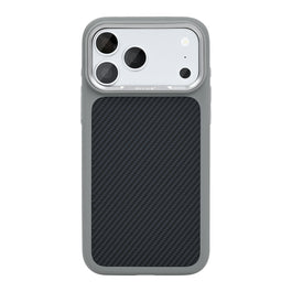Rixus Mag Carbon With MagSafe Compatible For Apple iPhone 17 Pro Max, 18 Pro Max Titanium Grey