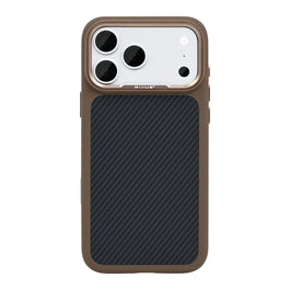 Rixus Mag Carbon With MagSafe Compatible For Apple iPhone 17 Pro Max, 18 Pro Max Brown