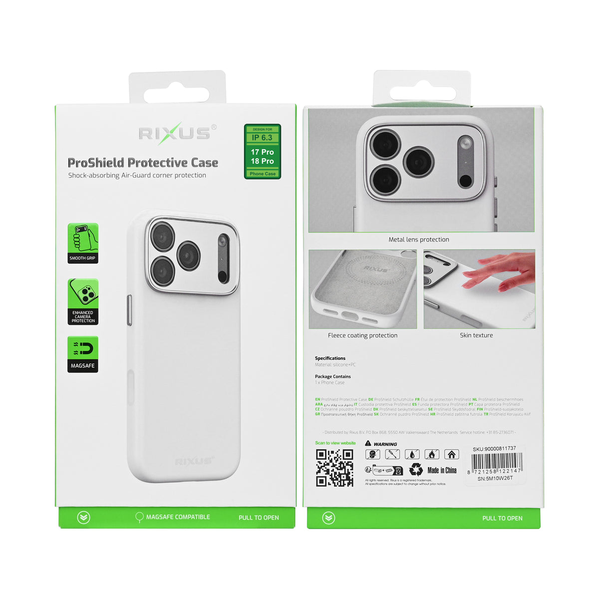 Rixus ProShield Case For Apple iPhone 17 Pro, 18 Pro White
