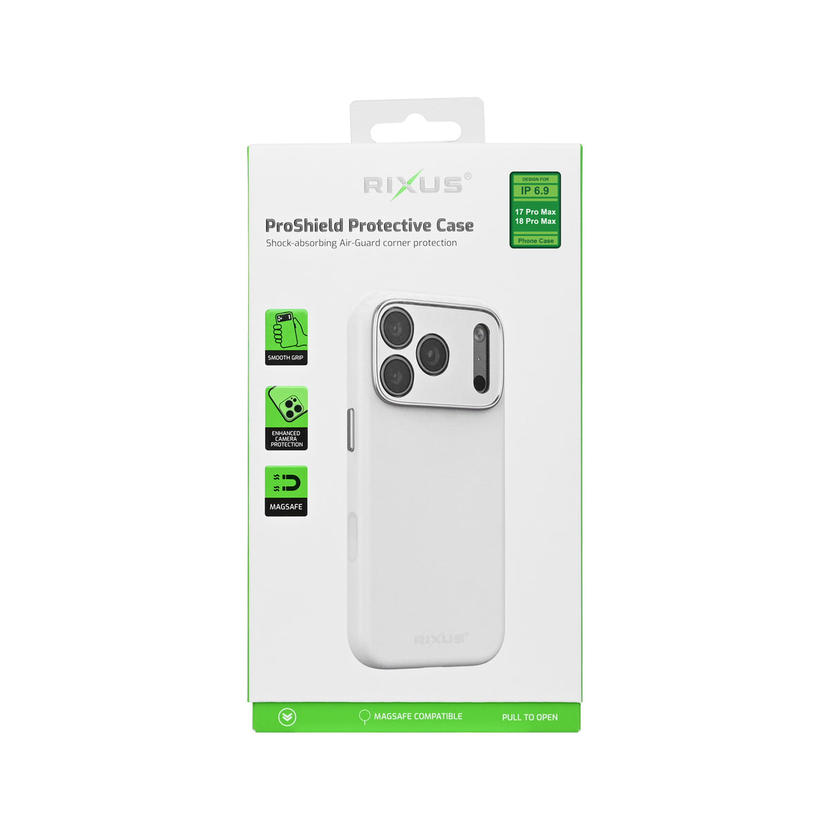 Rixus ProShield Case For Apple iPhone 17 Pro Max, 18 Pro Max White