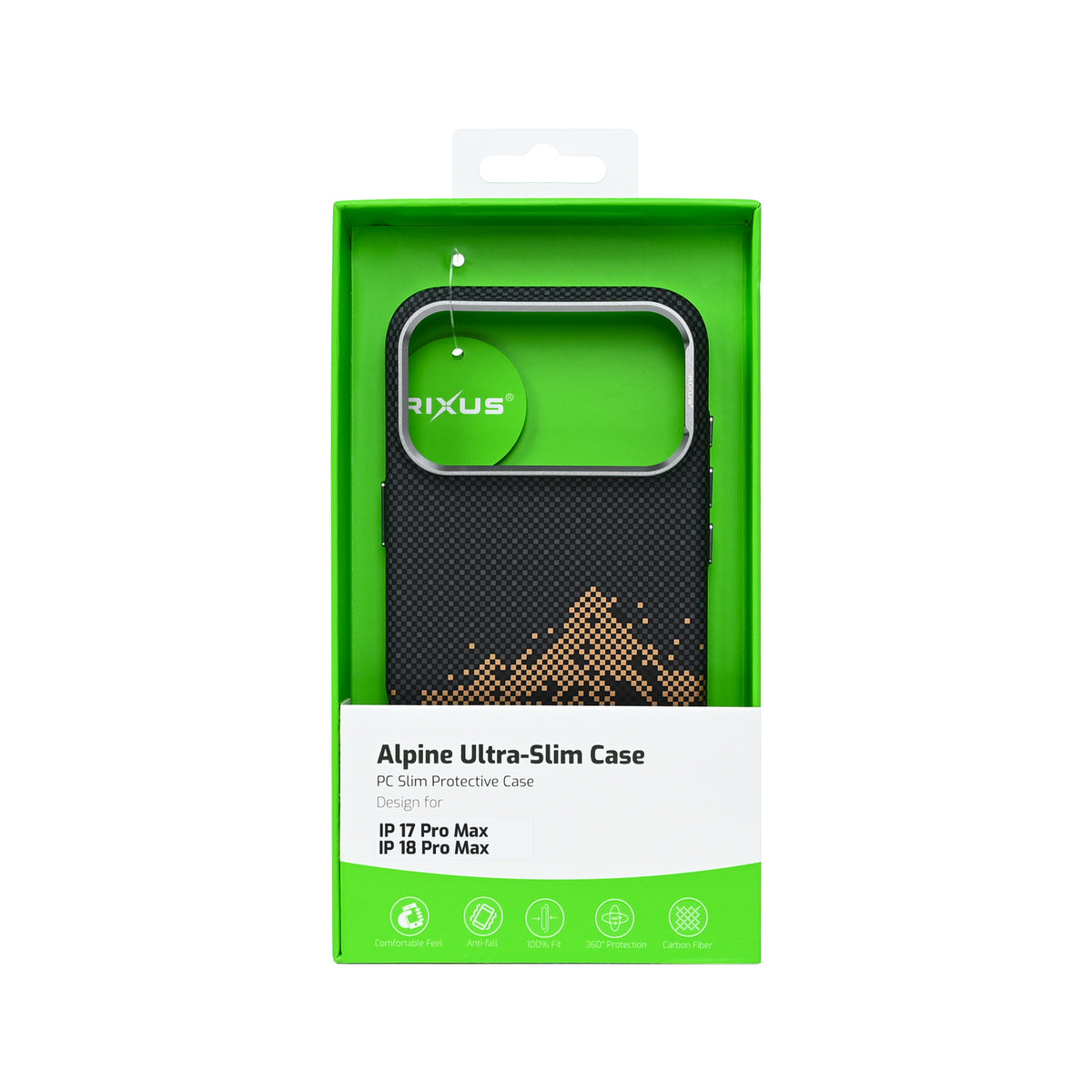 Rixus Alpine Ultra-Slim Case With MagSafe Compatible RXD082 For Apple iPhone 17 Pro Max, 18 Pro Max Mountain Black
