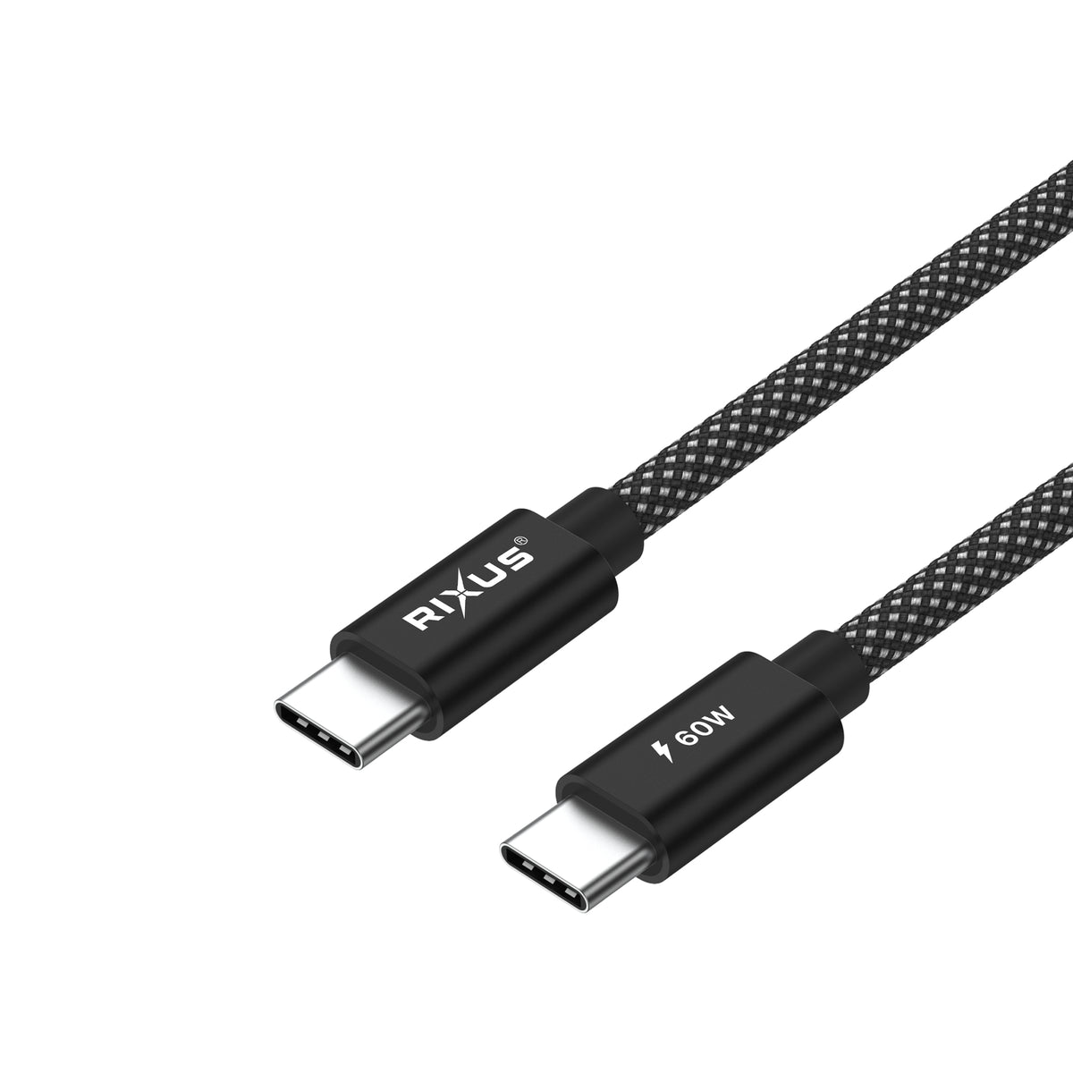 Rixus RXUC10A Flex Cable USB-C 60W 1m Black