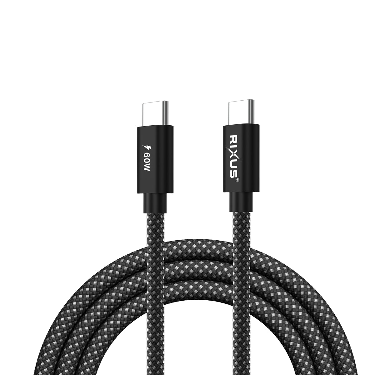 Rixus RXUC10A Flex Cable USB-C 60W 1m Black