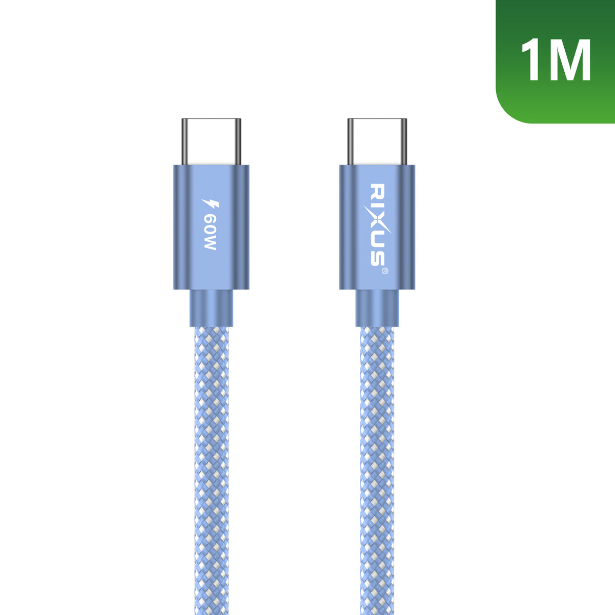 Rixus RXUC10C Flex Cable USB-C 60W 1m Blue