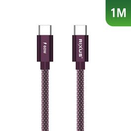 Rixus RXUC10D Flex Cable USB-C 60W 1m Burgundy
