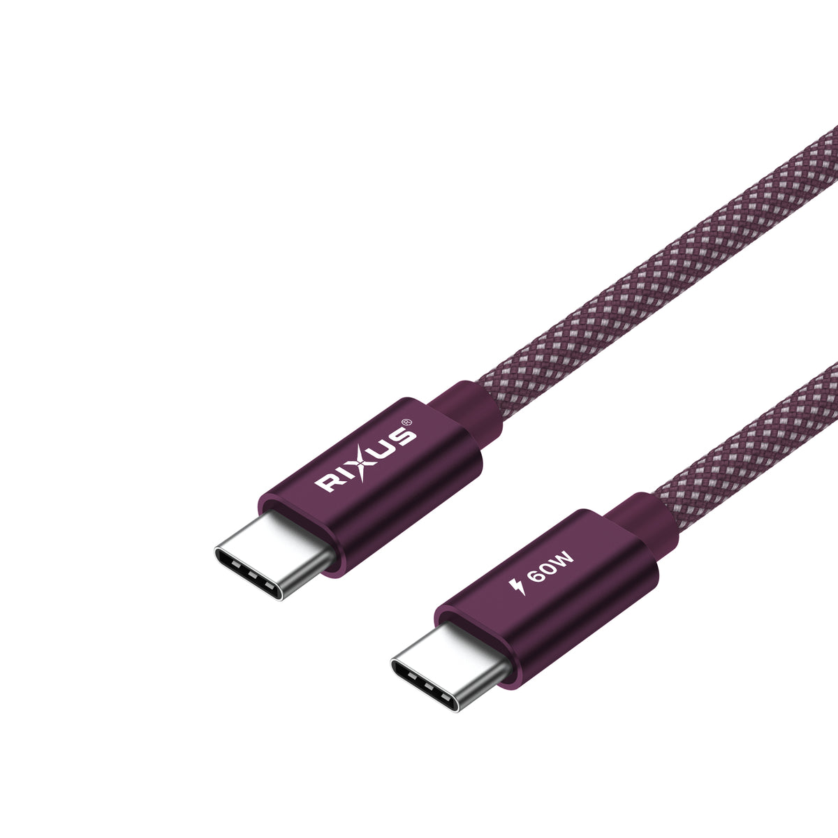 Rixus RXUC10D Flex Cable USB-C 60W 1m Purple