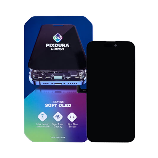 PIXDURA For Apple iPhone 15 Pro Max Display And Digitizer Soft-OLED (Run Diagnostics) (120Hz)