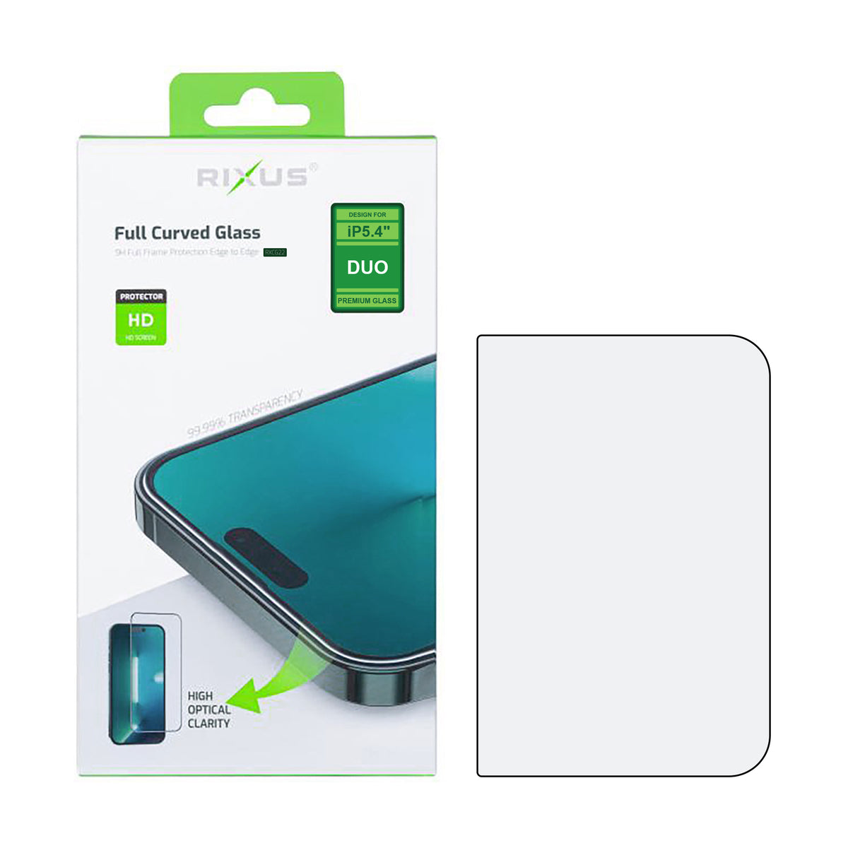Rixus Clear HD Full Curved Edge Tempered Glass For Apple iPhone Duo