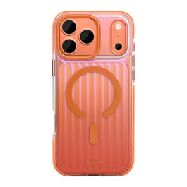 Rixus Aero Ribbed Shield Case With MagSafe Compatible For Apple iPhone 17 Pro, 18 Pro Orange