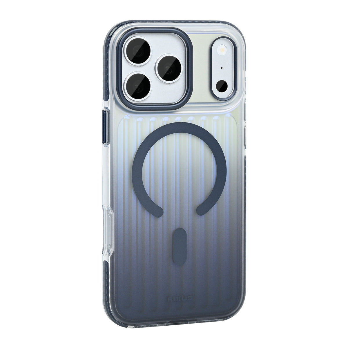 Rixus Aero Ribbed Shield Case With MagSafe Compatible For Apple iPhone 17 Pro, 18 Pro Blue