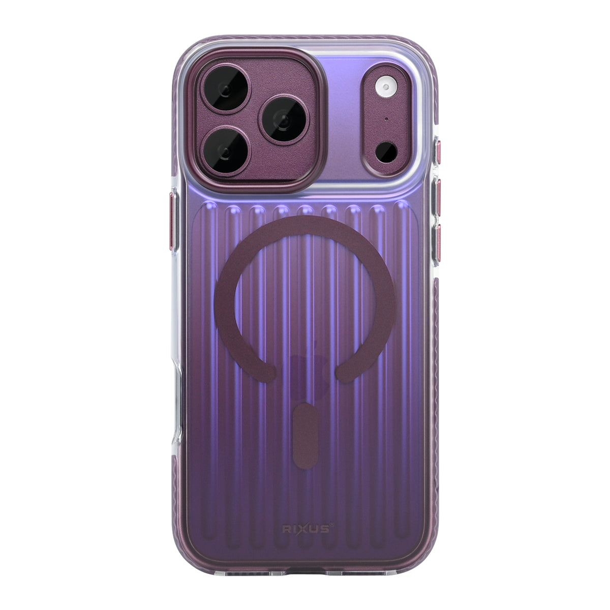 Rixus Aero Ribbed Shield Case With MagSafe Compatible For Apple iPhone 17 Pro Max, 18 Pro Max Burgundy