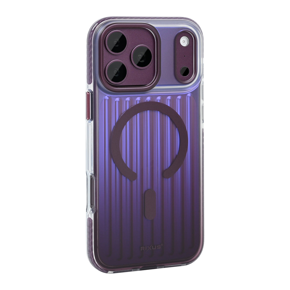 Rixus Aero Ribbed Shield Case With MagSafe Compatible For Apple iPhone 17 Pro Max, 18 Pro Max Burgundy