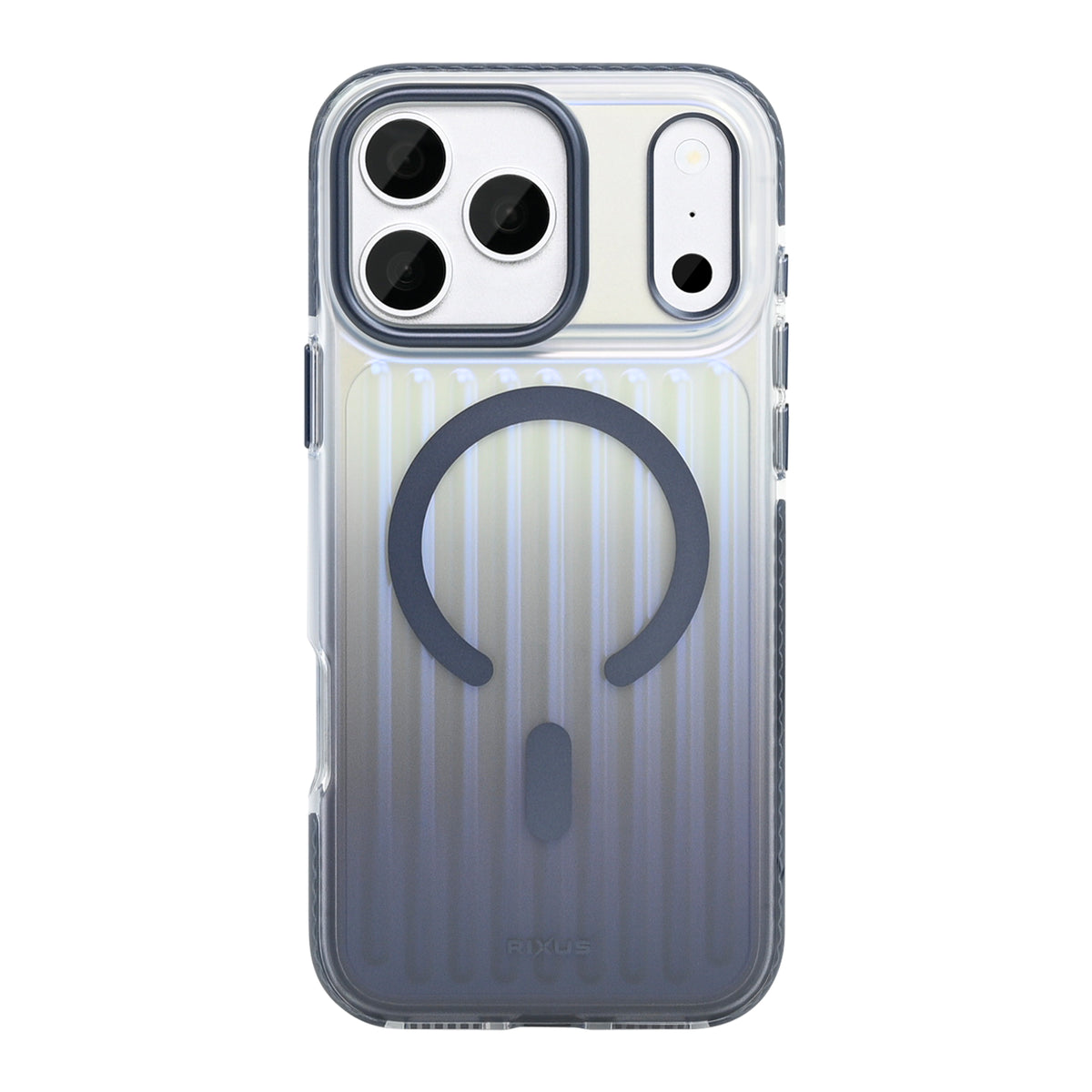 Rixus Aero Ribbed Shield Case With MagSafe Compatible For Apple iPhone 17 Pro Max, 18 Pro Max Blue
