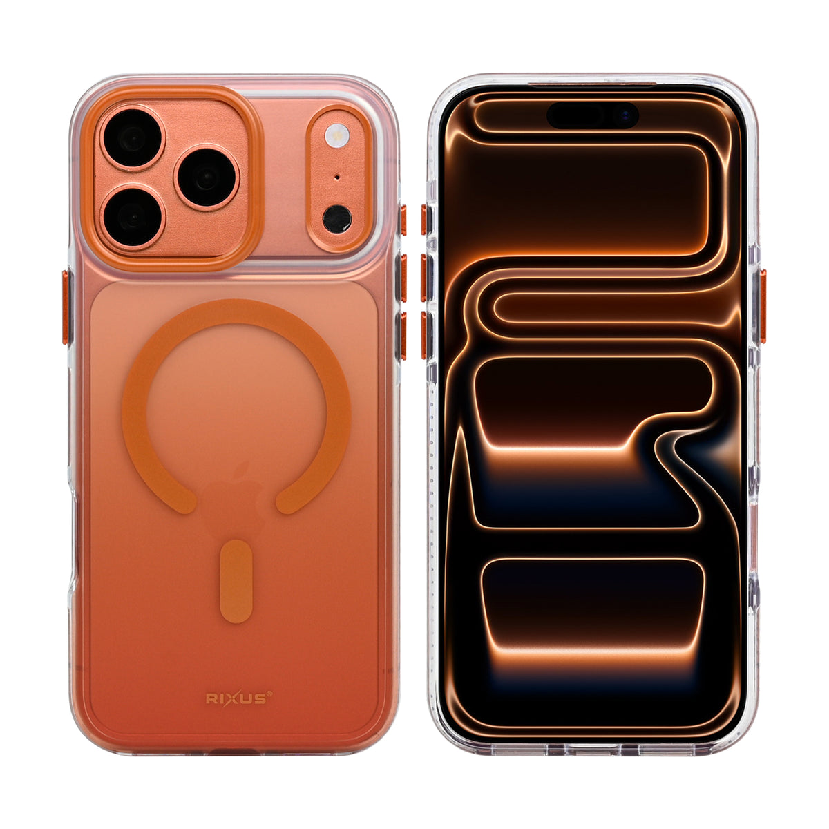 Rixus Aero Shield Case With MagSafe Compatible For Apple iPhone 17 Pro, 18 Pro Orange