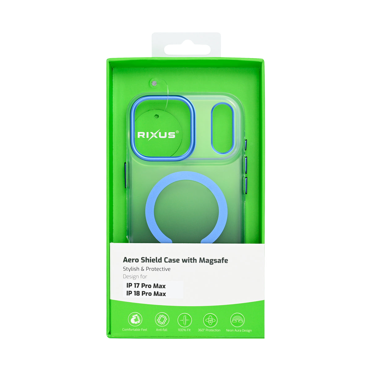 Rixus Aero Shield Case With MagSafe Compatible For Apple iPhone 17 Pro Max, 18 Pro Max Blue