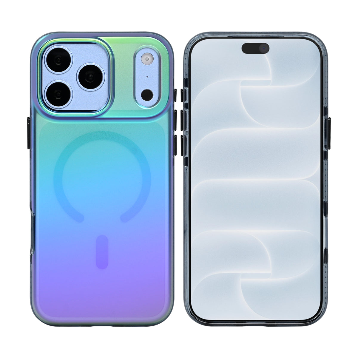 Rixus Aero Neon Shield Case With MagSafe Compatible For Apple iPhone 17 Pro Max, 18 Pro Max Black