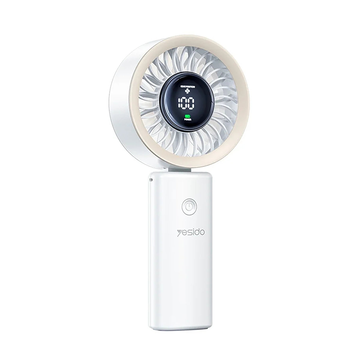 YESIDO YF-20 Portable Handheld Fan With Digital Display White