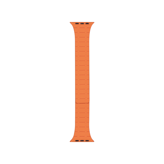 Magnetic Silicone Band For Apple Watch 42mm, 44mm, 45mm, 49mm Double Color Orange, Black Retail Box