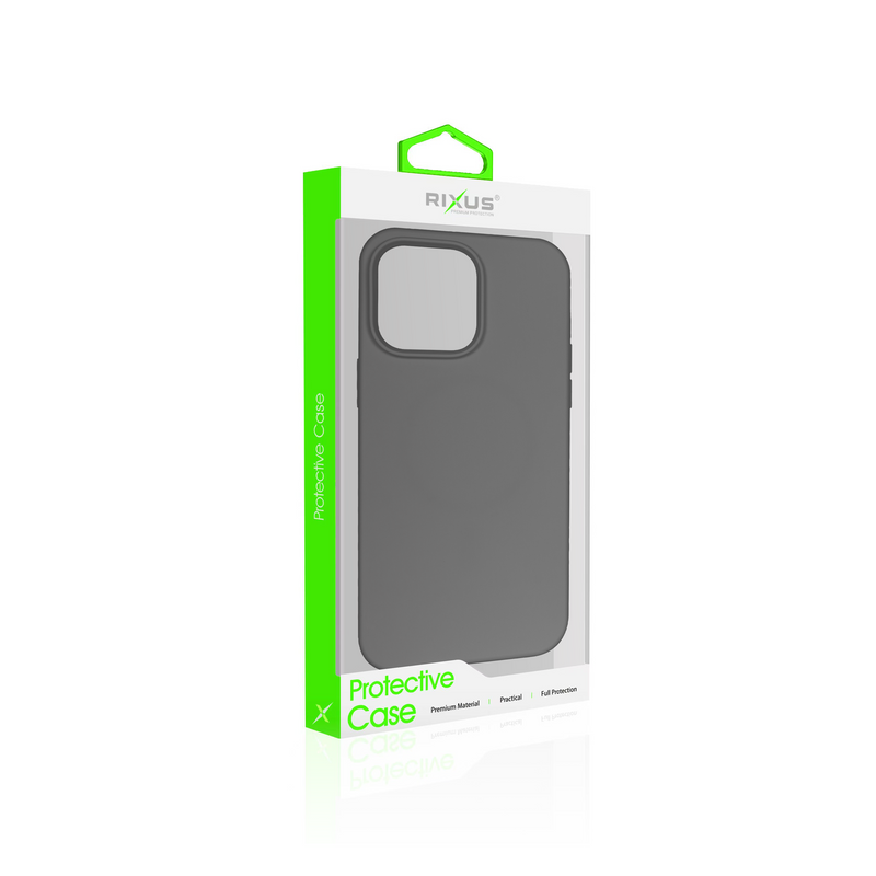 Rixus For iPhone 13 Pro Max Soft TPU Phone Case With MagSafe Black