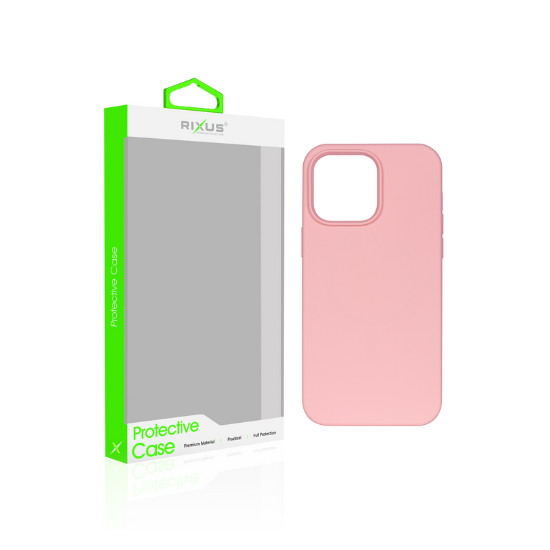 Rixus For iPhone 14 Pro Max Soft TPU Phone Case With MagSafe Pink