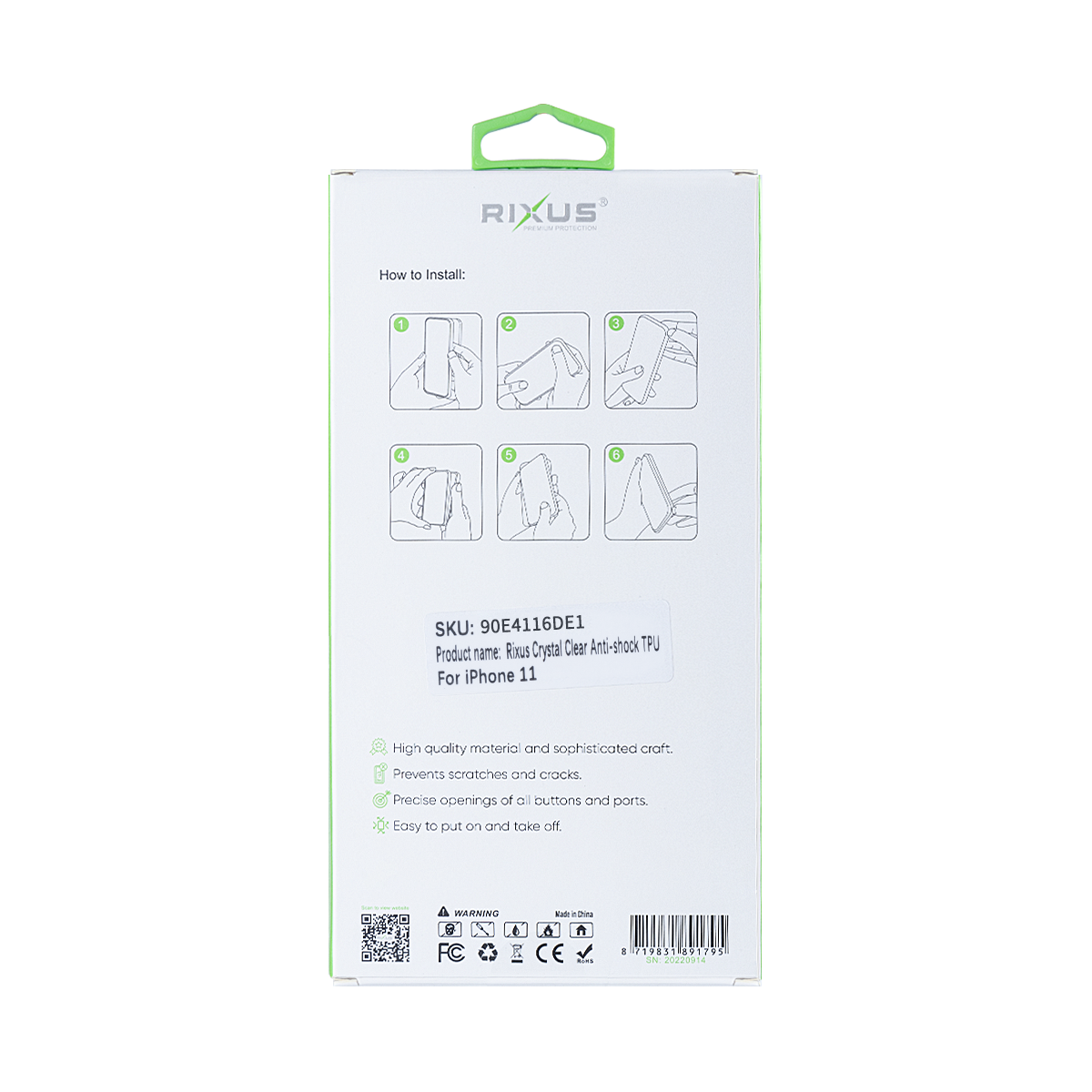 Rixus Anti Shock Case TPU With MagSafe Compatible For Apple iPhone 11 Transparent