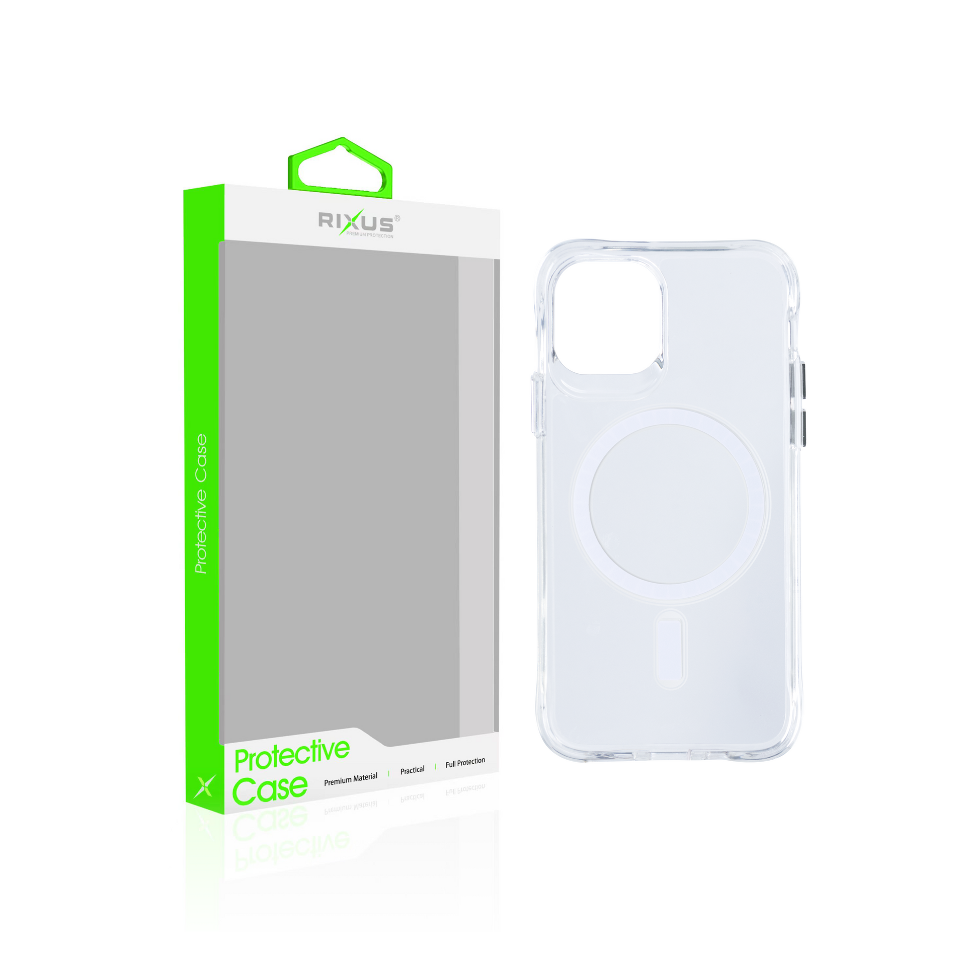 Rixus Anti Shock Case TPU With MagSafe Compatible For Apple iPhone 11 Pro Max Transparent
