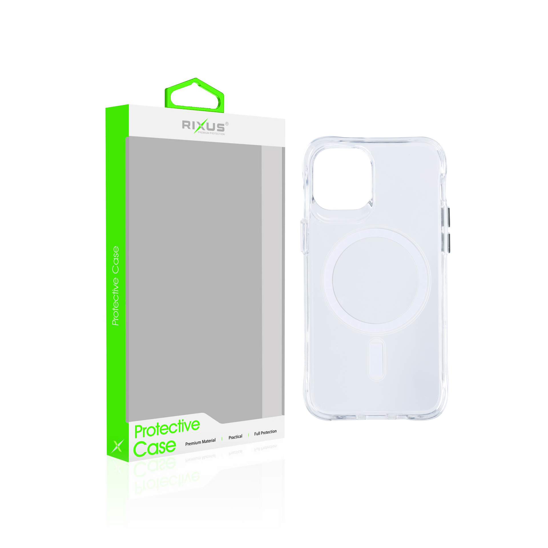 Rixus Anti Shock Case TPU With MagSafe Compatible For Apple iPhone 12 Pro Max Transparent
