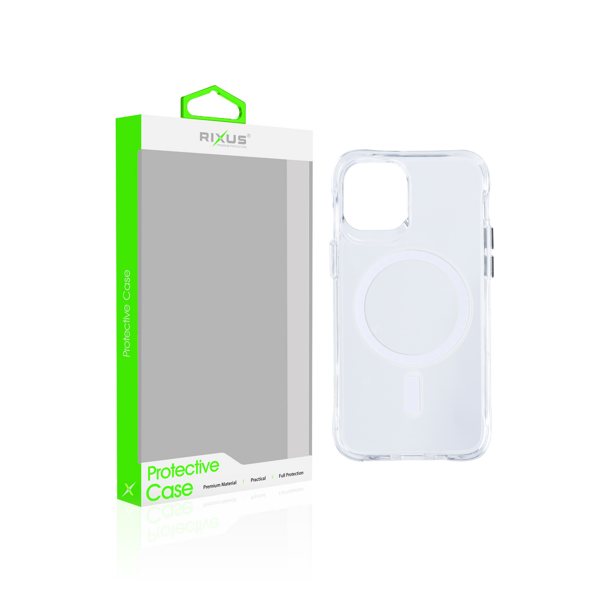 Rixus Anti Shock Case TPU With MagSafe Compatible For Apple iPhone 12 Pro Max Transparent