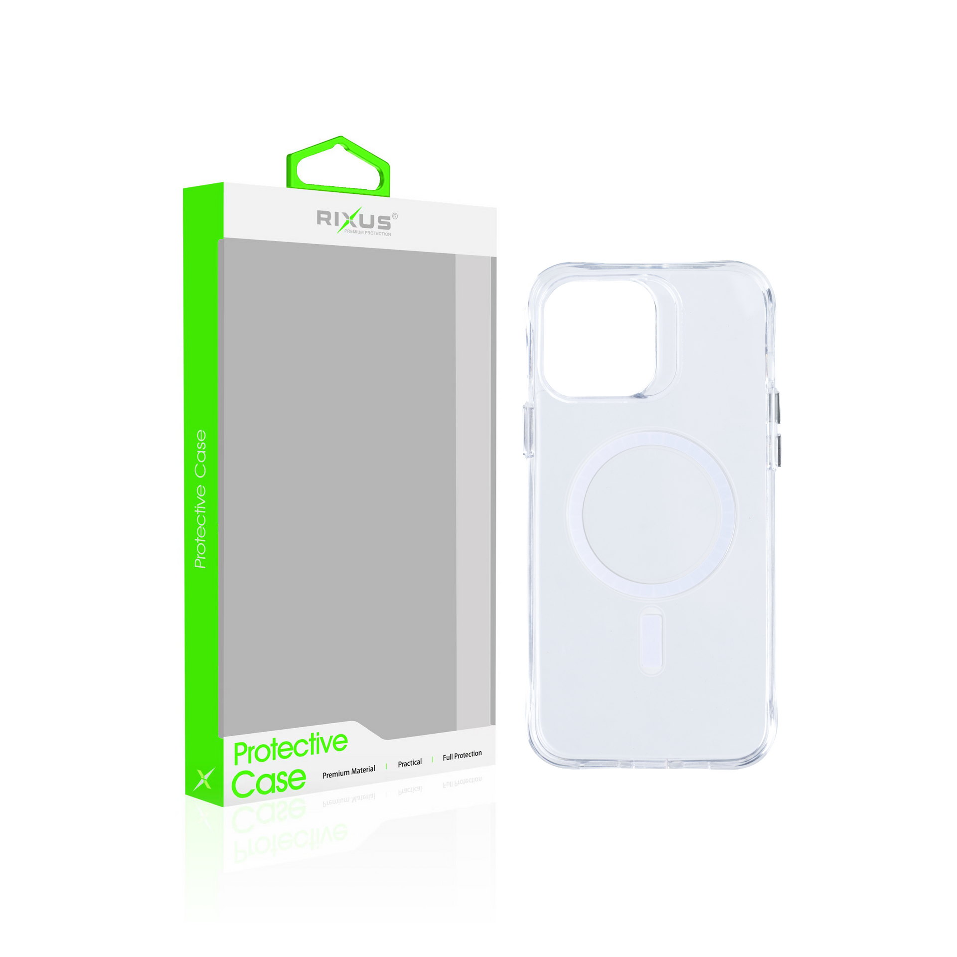 Rixus Anti Shock Case TPU With MagSafe Compatible For Apple iPhone 13 Pro Max Transparent