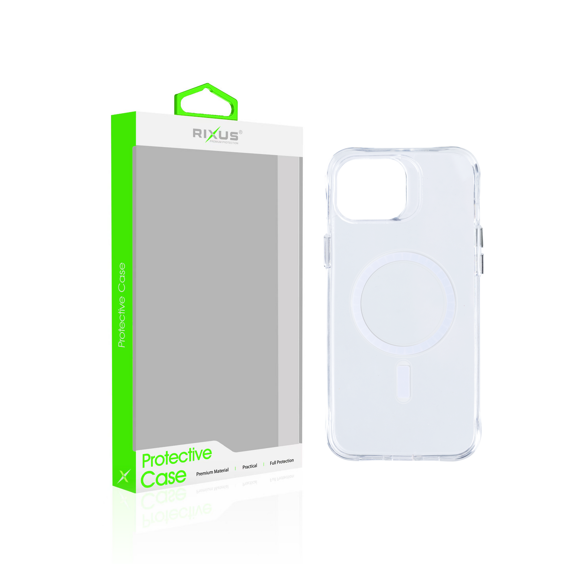 Rixus Anti Shock Case TPU With MagSafe Compatible For Apple iPhone 14 Plus Transparent