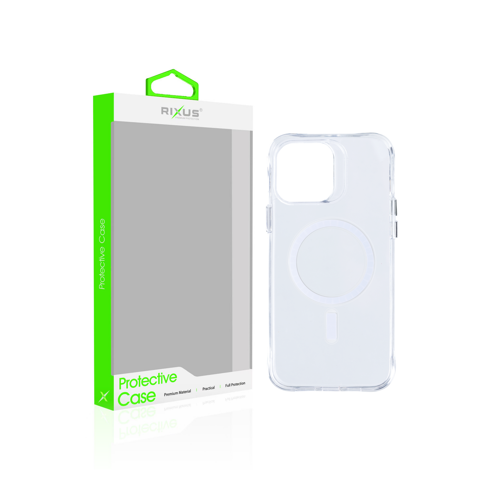 Rixus Anti Shock Case TPU With MagSafe Compatible For Apple iPhone 14 Pro Transparent