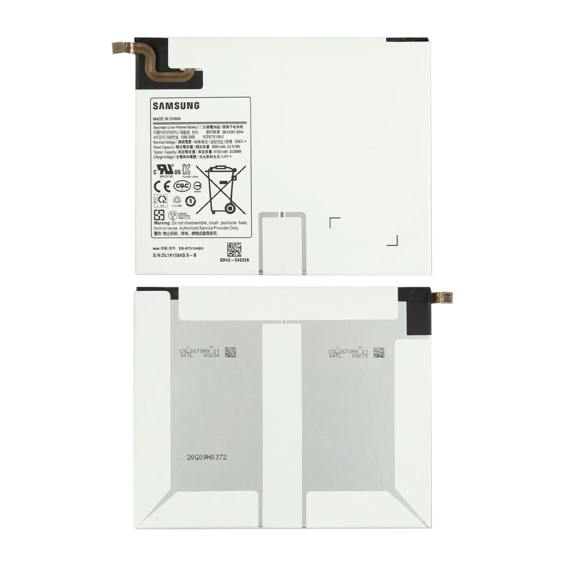 Samsung Galaxy Tab A 10.1 inch (2019) T510, T515 Battery EB-BT515ABU OEM