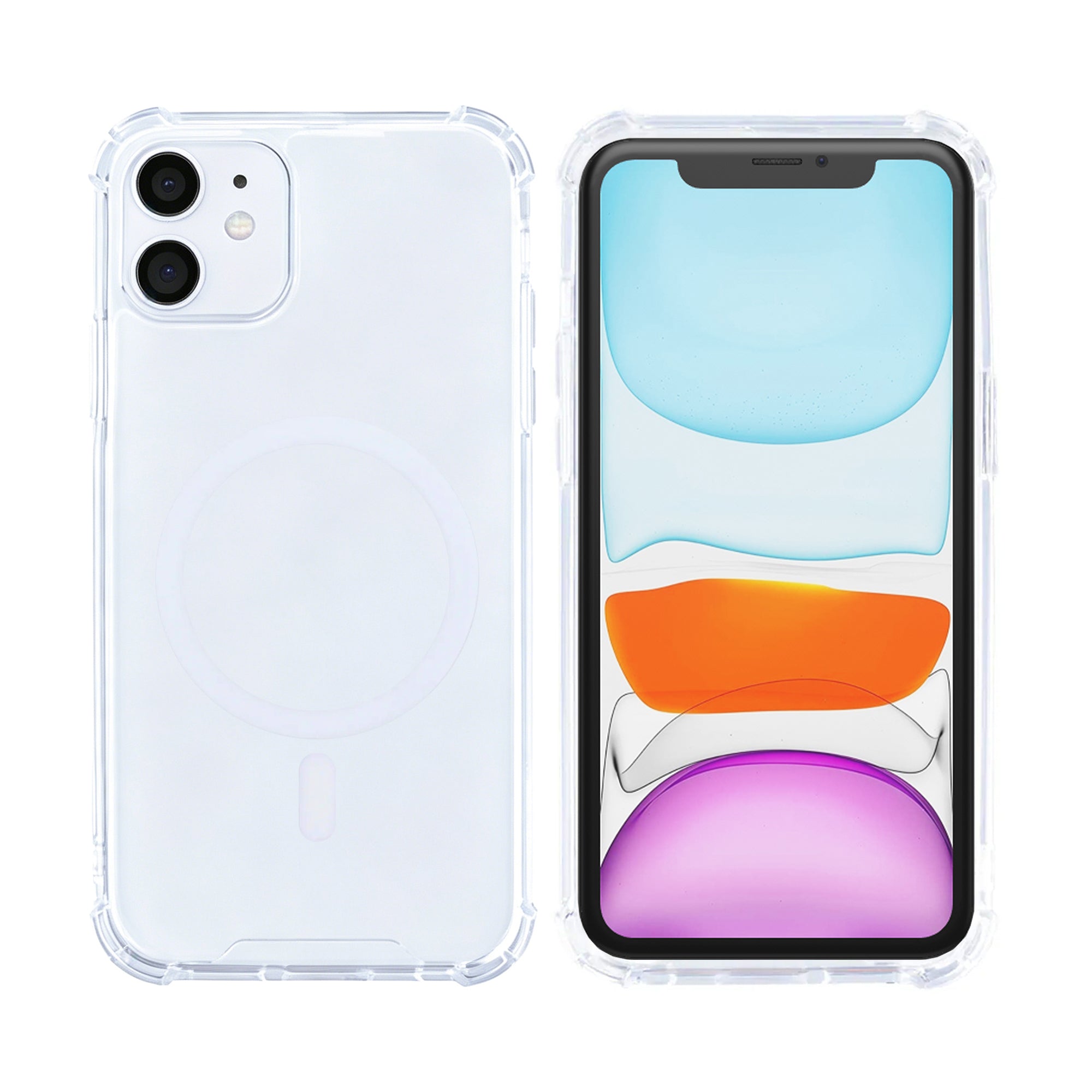 Rixus Anti-Burst Case With MagSafe Compatible For Apple iPhone 11 Transparent