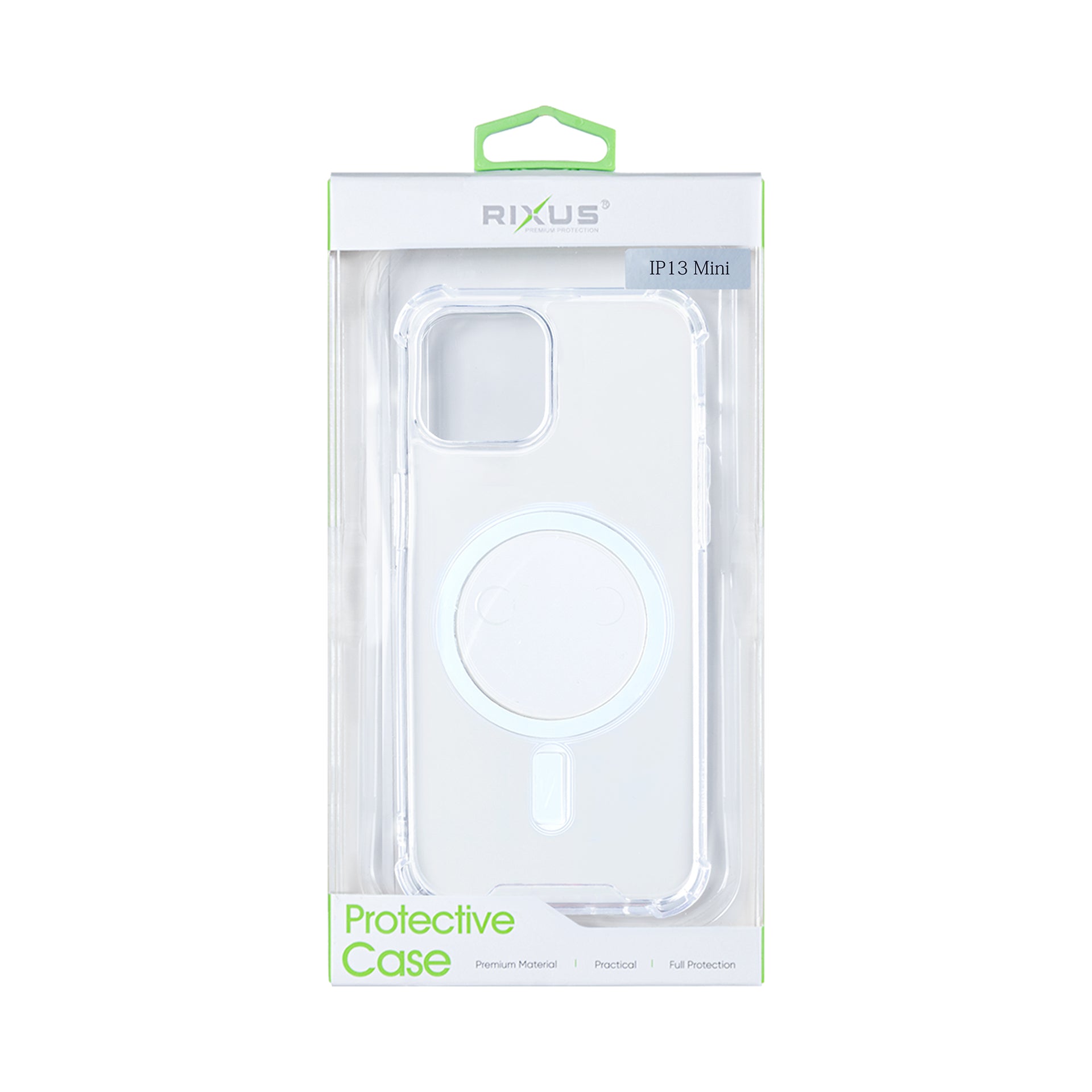 Rixus Anti-Burst Case With MagSafe Compatible For Apple iPhone 13 Mini Transparent