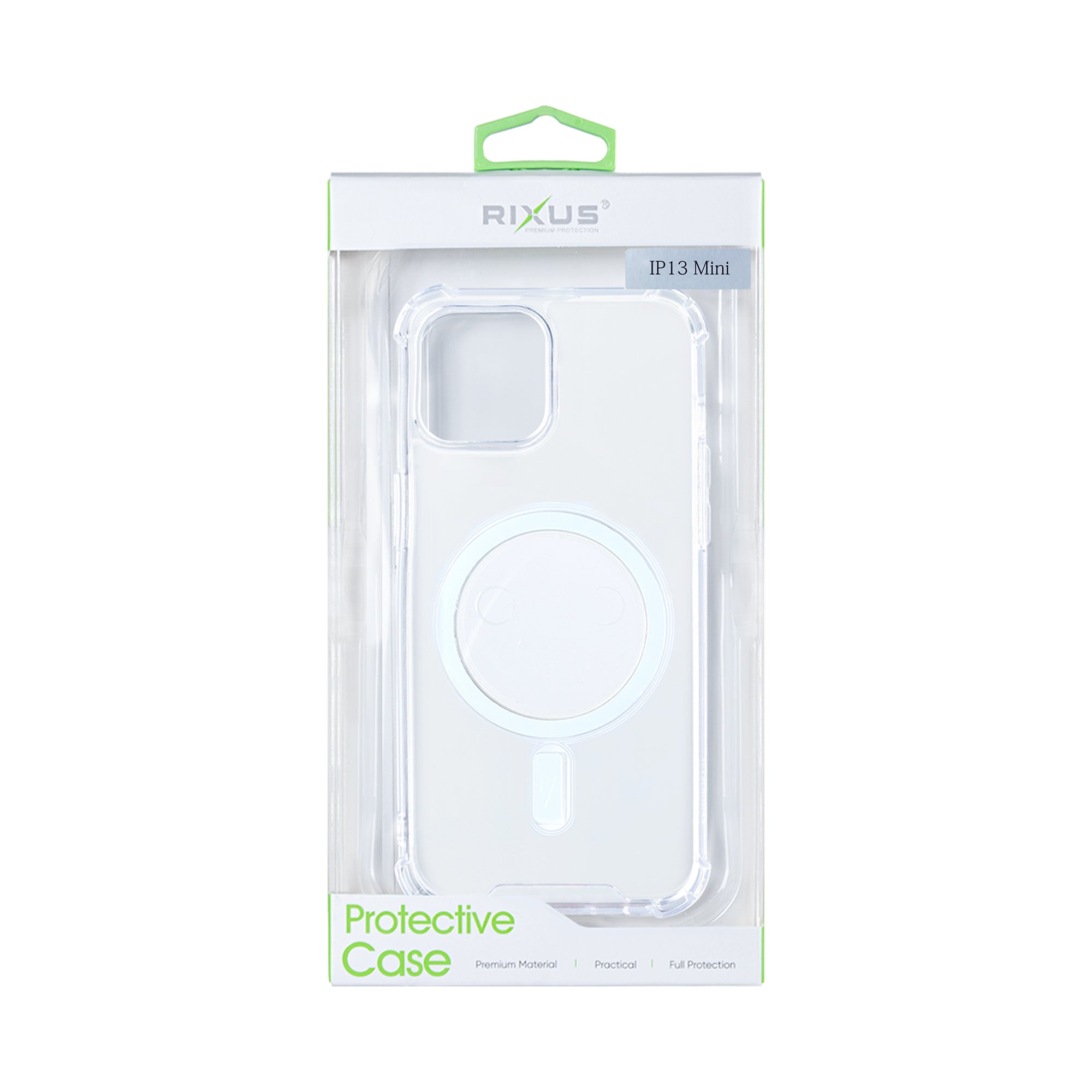 Rixus Anti-Burst Case With MagSafe Compatible For Apple iPhone 13 Mini Transparent