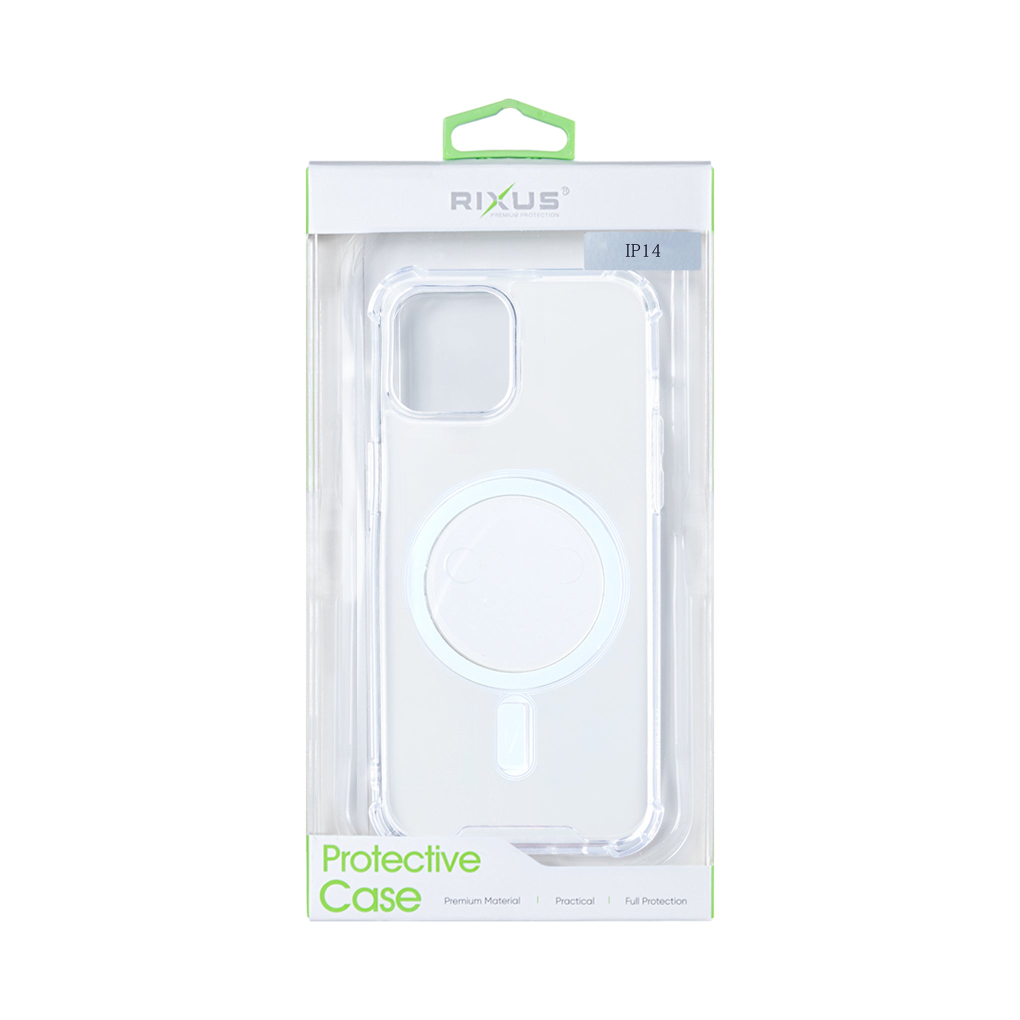 Rixus Anti-Burst Case With MagSafe Compatible For Apple iPhone 14 Transparent