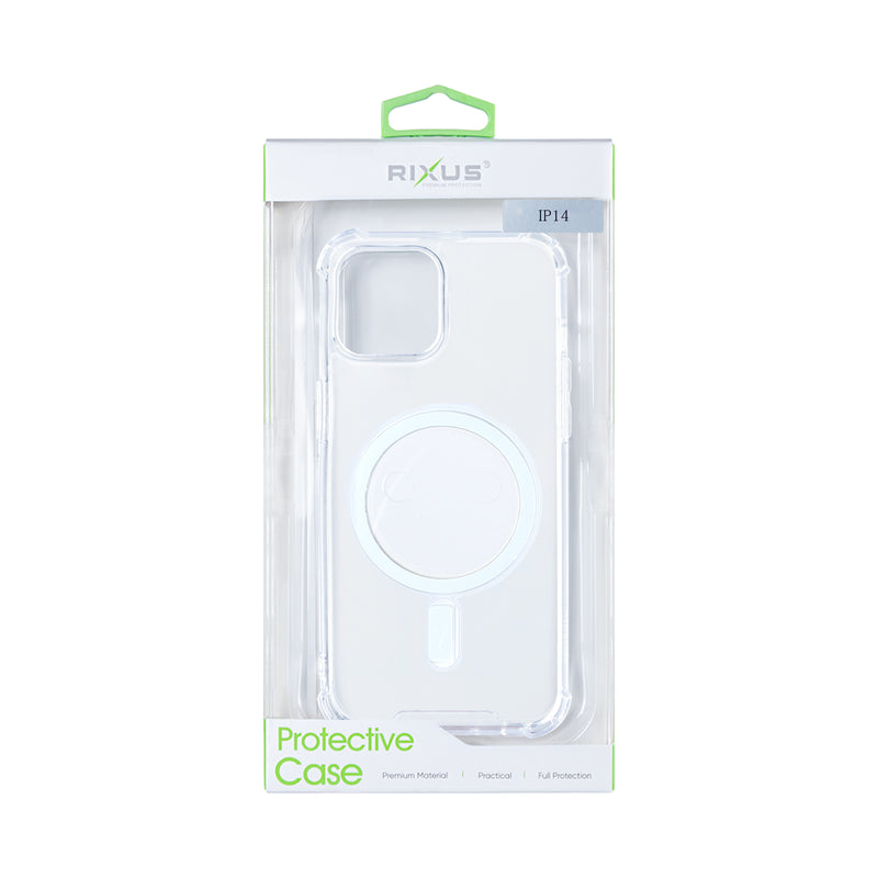 Rixus For iPhone 14 Anti-Burst Case With Magsafe Transparent