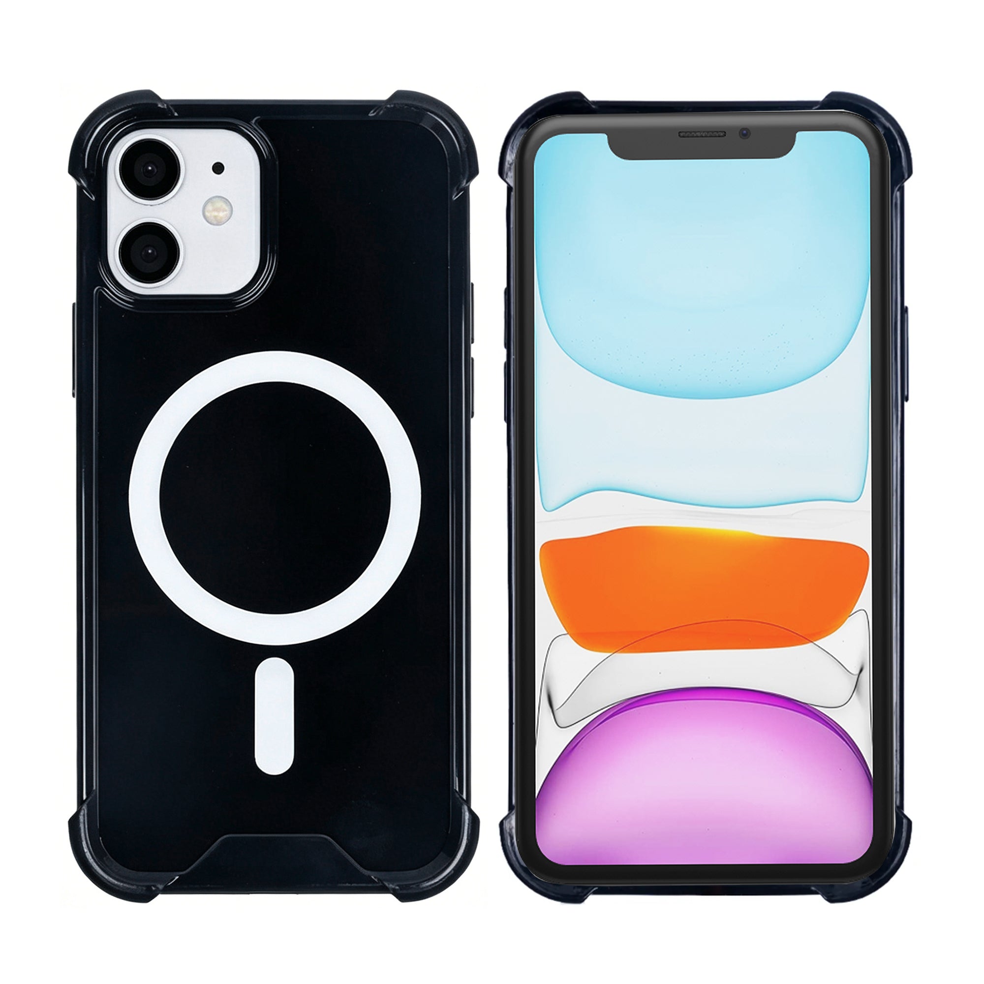 Rixus Anti-Burst Case With MagSafe Compatible For Apple iPhone 11 Black