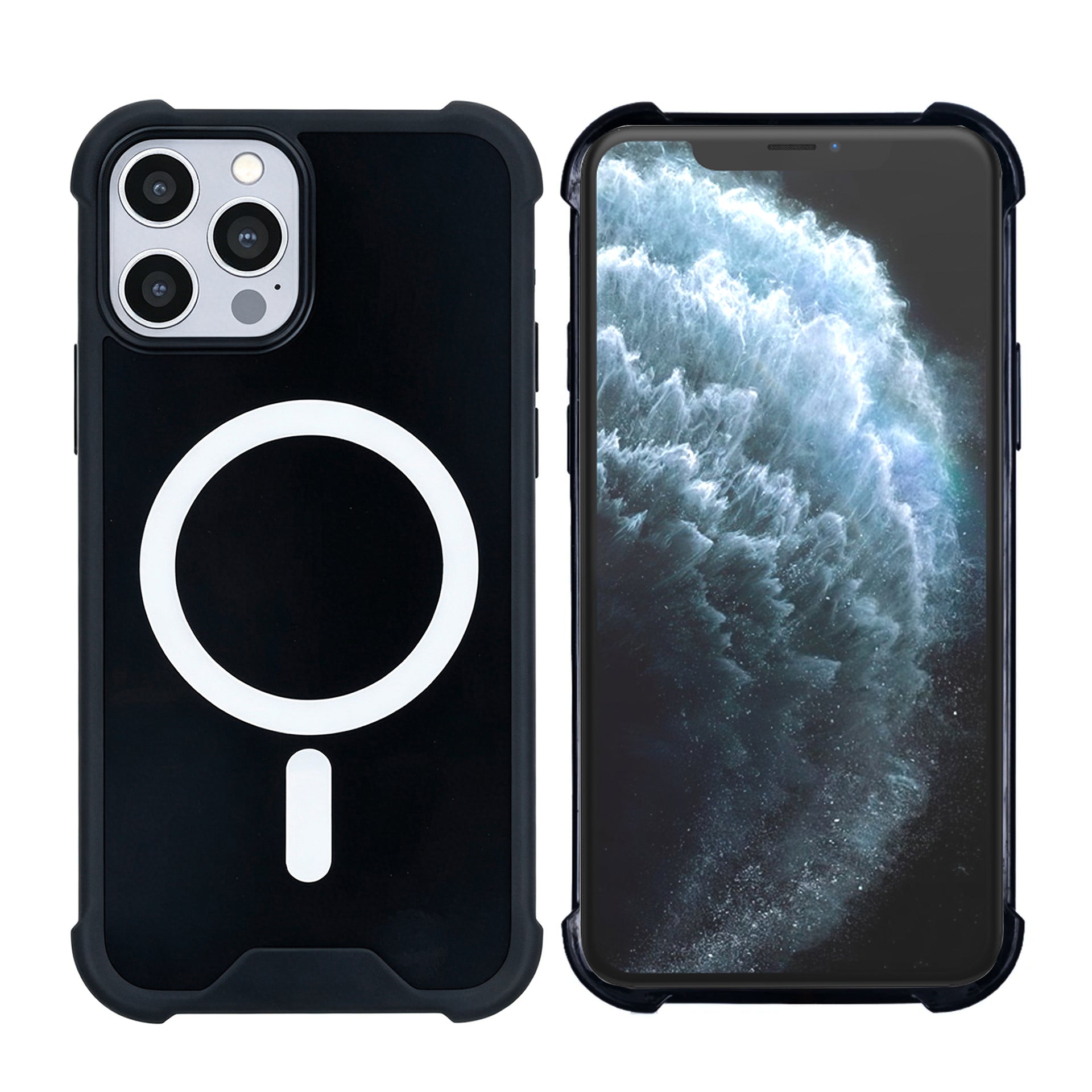 Rixus Anti-Burst Case With MagSafe Compatible For Apple iPhone 11 Pro Max Black