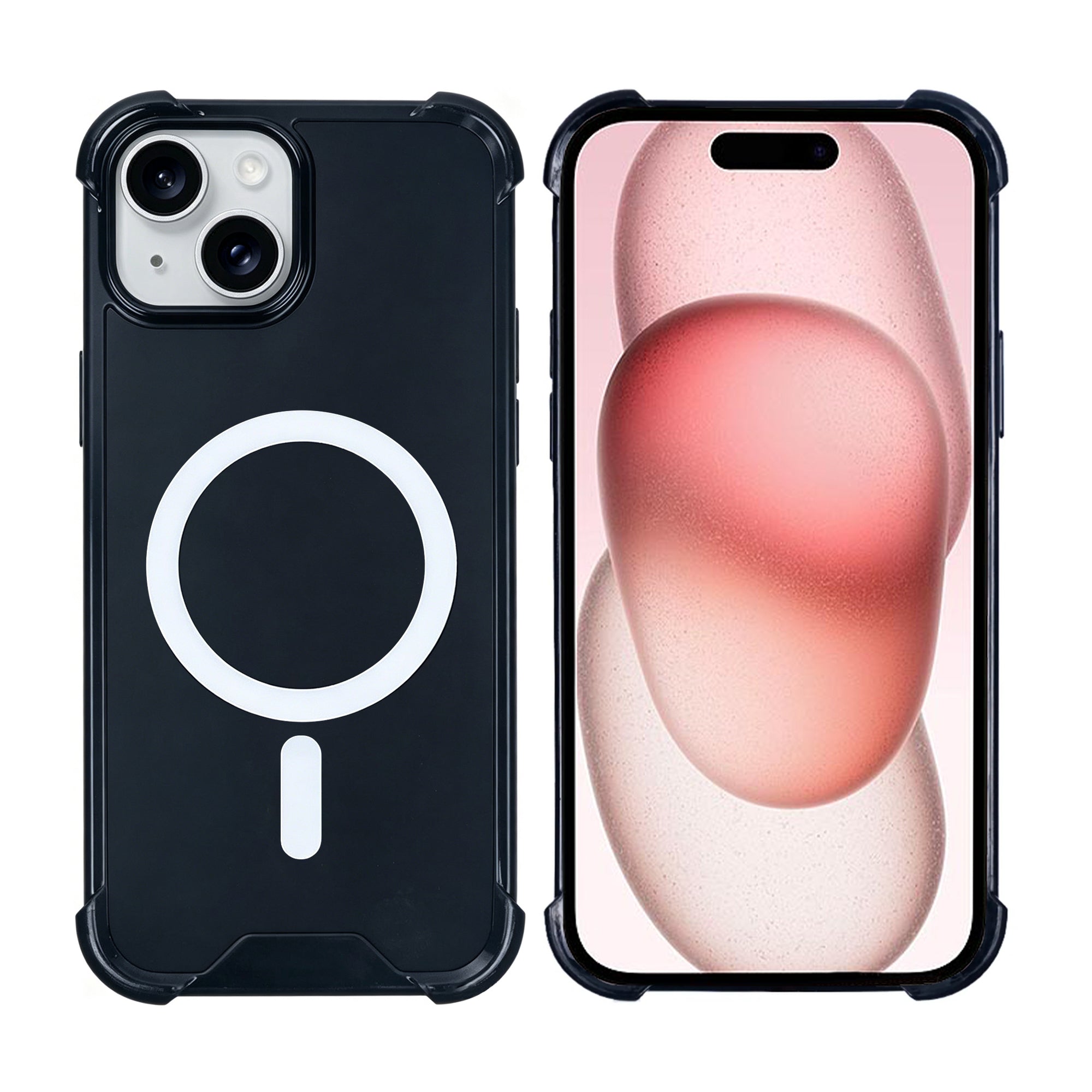 Rixus Anti-Burst Case With MagSafe Compatible For Apple iPhone 13 Black