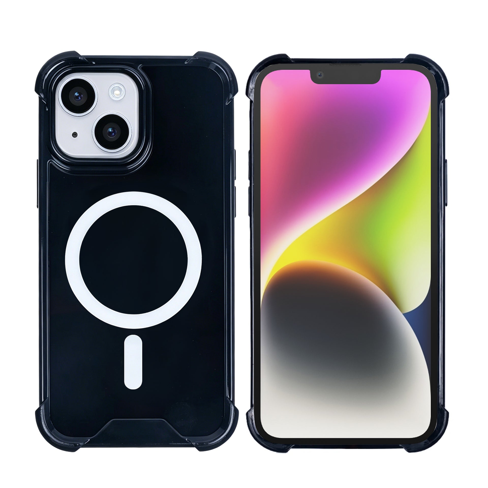 Rixus Anti-Burst Case With MagSafe Compatible For Apple iPhone 14 Plus Black